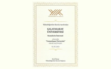Galatasaray Üniversitesi, YÖK tarafından Nesnelerin İnterneti alanında “Uzmanlaşan Üniversite” olarak seçildi duyuru görseli