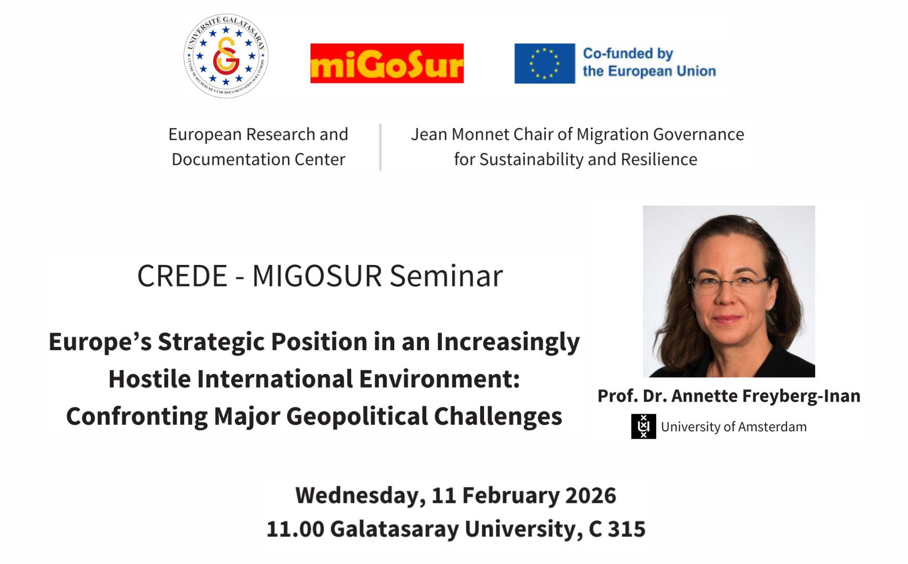 CREDE - MIGOSUR "Europe's Strategic Position in an Increasingly Hostile International Environment" semineri düzenlendi duyuru görseli