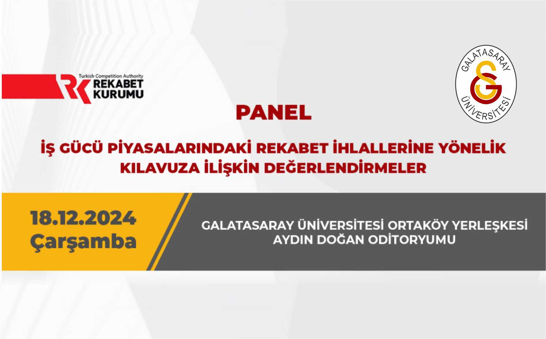 Panel: İş Gücü Piyasalarındaki Rekabet İhlallerine Yönelik Kılavuza İlişkin Değerlendirmeler etkinlik görseli