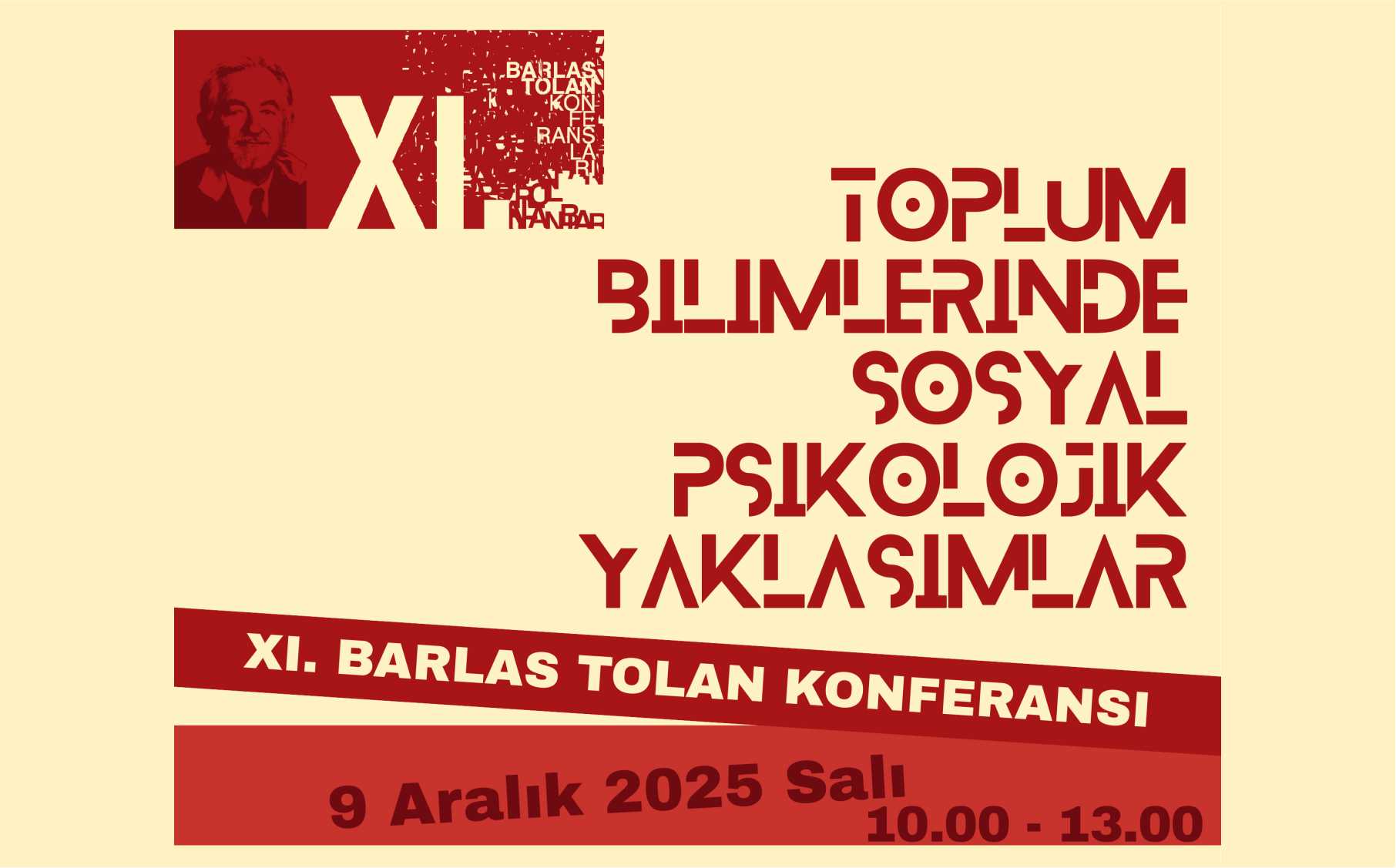 11. Barlas Tolan Konferansı: Toplum Bilimlerinde Sosyal Psikolojik Yaklaşımlar duyuru görseli