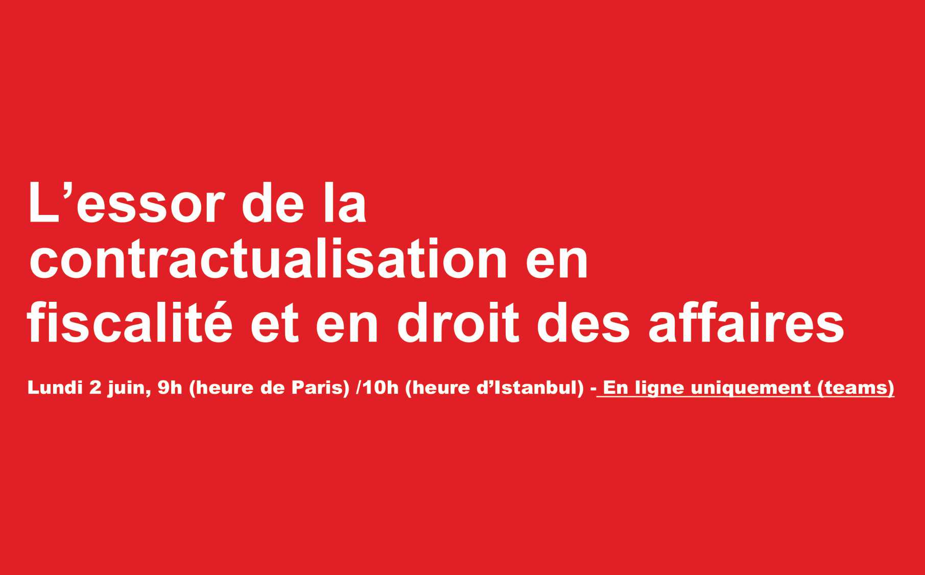 L’essor de la contractualisation en fiscalité et en droit des affaires etkinlik görseli