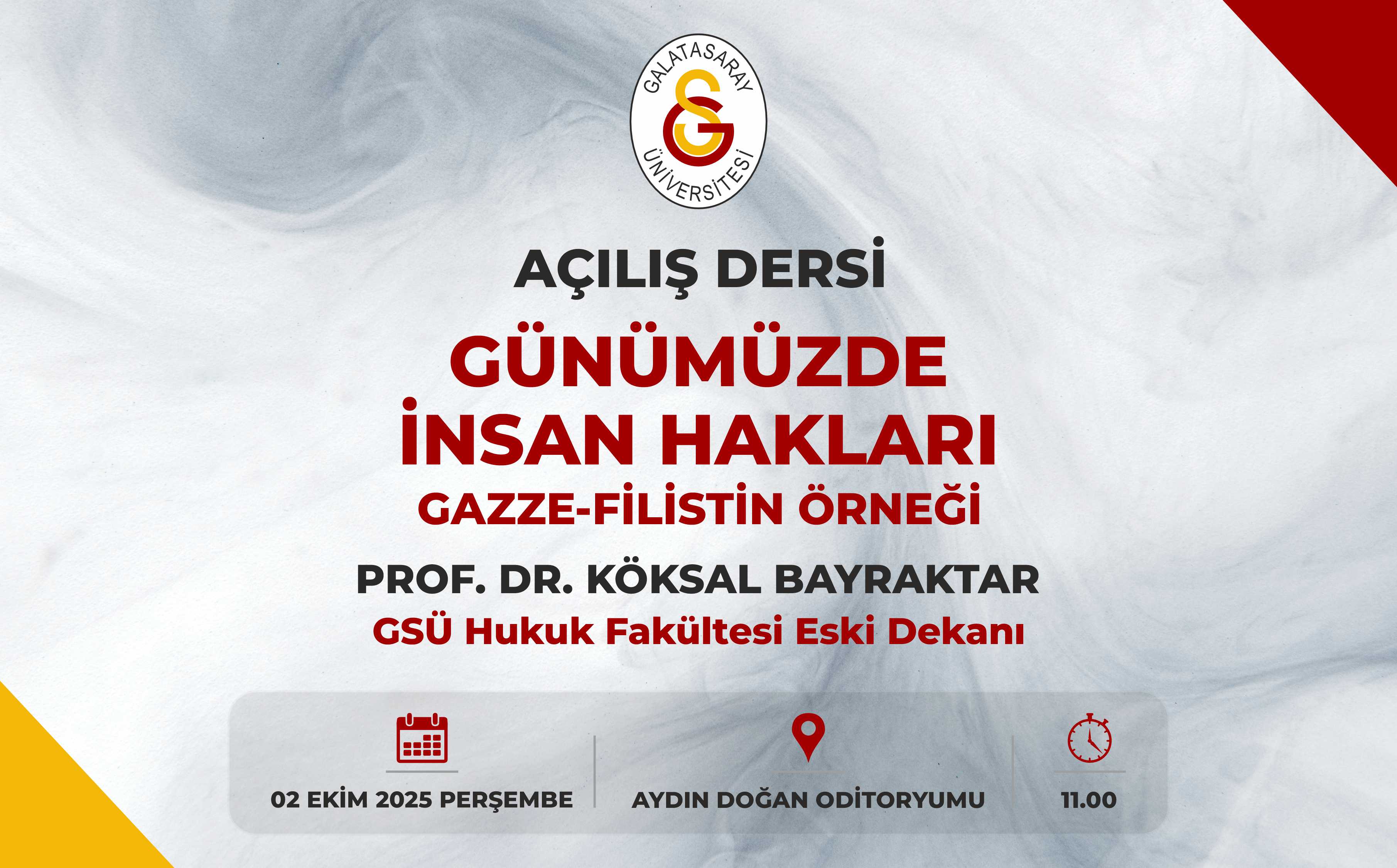 Açılış Dersi:  Günümüzde İnsan Hakları: Gazze-Filistin Örneği duyuru görseli