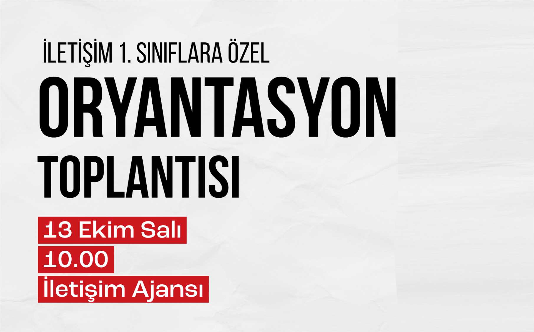 2026-2027 Eğitim-Öğretim Yılı İletişim Fakültesi Oryantasyon Toplantısı etkinlik görseli