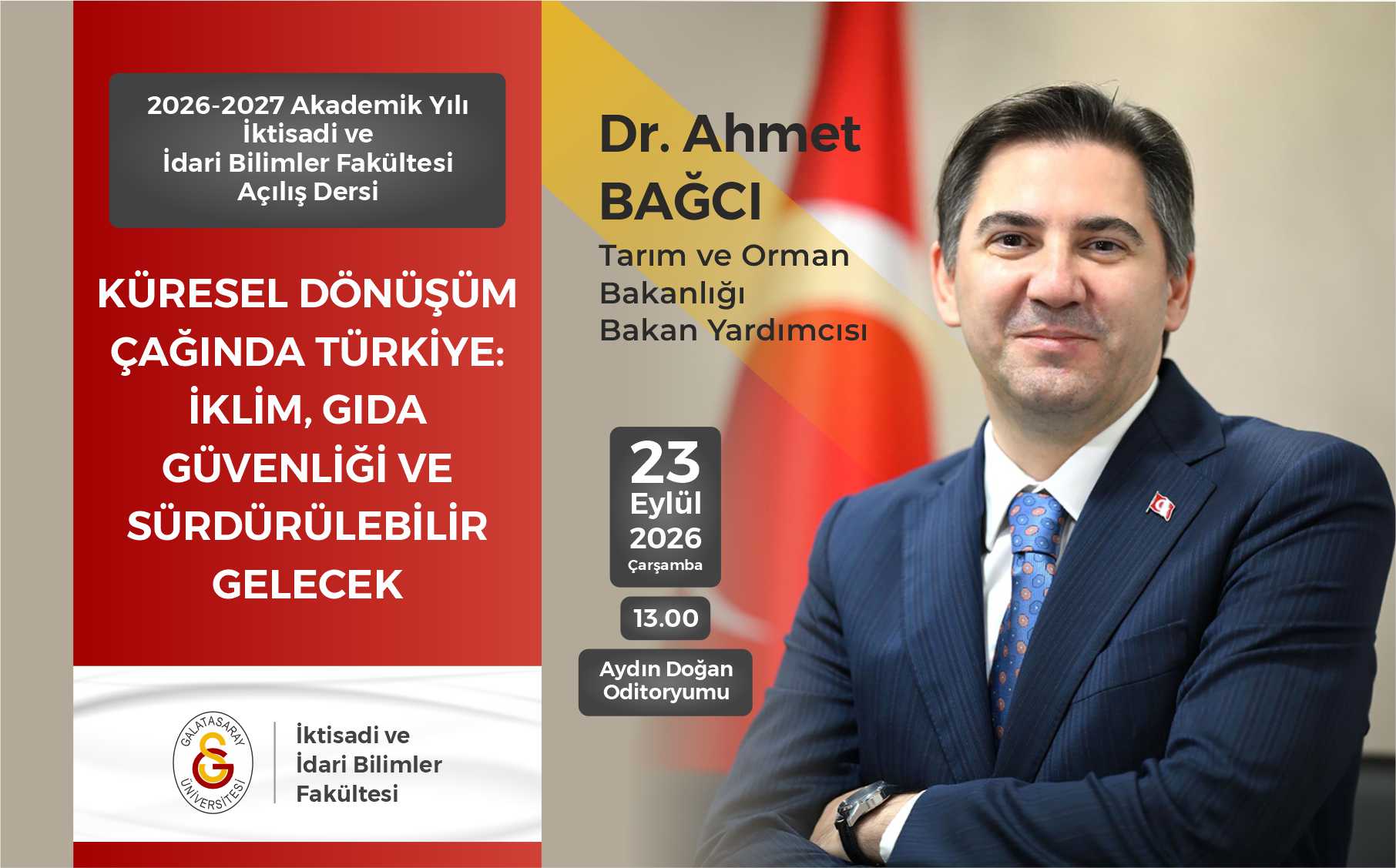 Küresel Dönüşüm Çağında Türkiye: İklim, Gıda Güvenliği ve Sürdürülebilir Gelecek etkinlik görseli